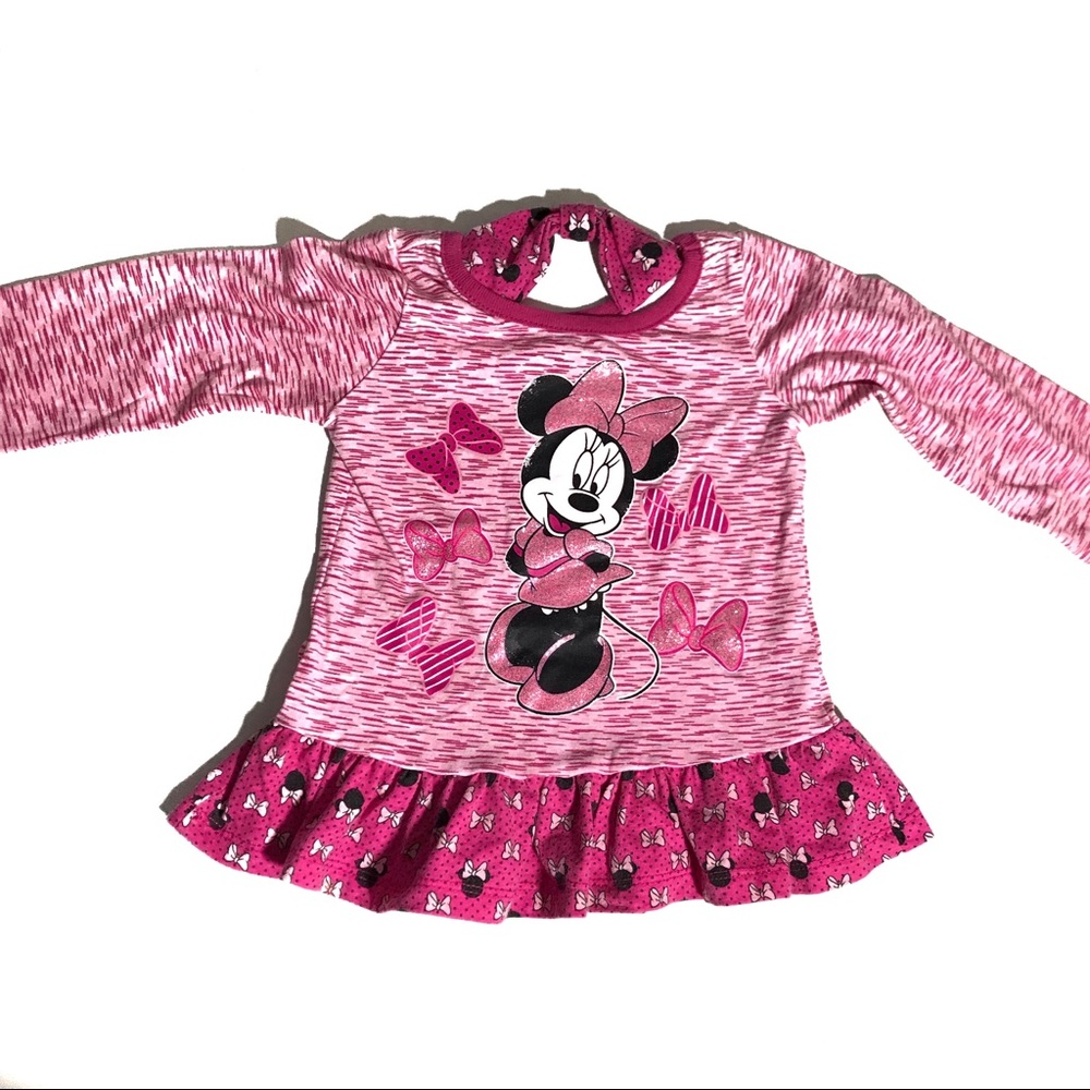 Disney Baby Minnie Mouse Longsleeve Top Bows Pink